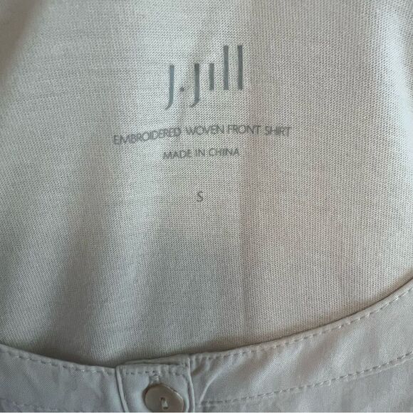J.Jill Embroidered Woven Floral Button Down Long Sleeve Shirt Size S - Picture 5 of 9